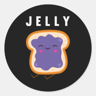Pindakaas en gelei beste vriend ronde sticker