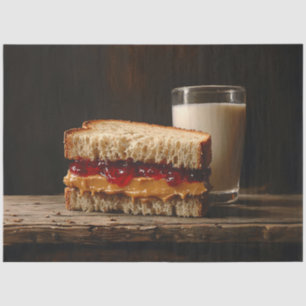 Pindakaas en Jam Sandwich Melk Decoupage Tissuepapier