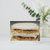 Pindakaas en jelly-boterham. briefkaart (Staand voorkant)