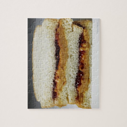 Pindakaas en jelly-boterham. legpuzzel (Verticaal)