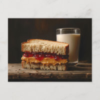 Pindakaas en Jelly Sandwich Melk Schilderij
