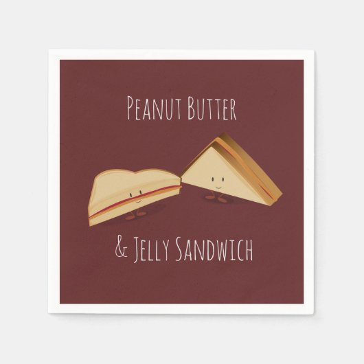 Pindakaas en Jelly Sandwich | Papieren Servetten (Voorkant)
