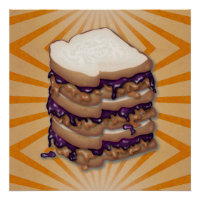 Pindakaas en Jelly Sandwiches Glanzend Poster
