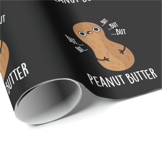 Pindakaas Funny Nut Pun Dark BG Cadeaupapier (Rol Hoek)