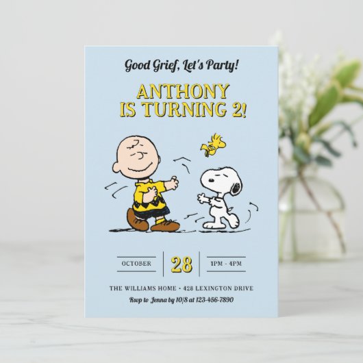 Pindakaas Goed Geroepen! Laten we Feest Vieren! Ui Kaart (Staand voorkant)