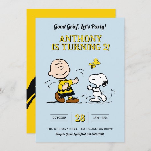 Pindakaas Goed Geroepen! Laten we Feest Vieren! Ui Kaart (Voorkant / Achterkant)