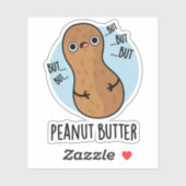 Pindakaas grappige noot woordspeling sticker (Vel)