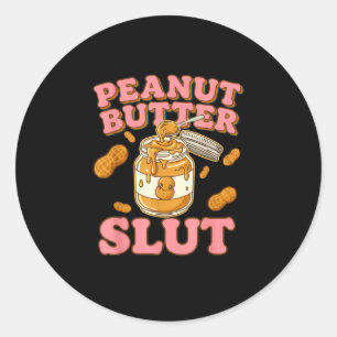 Pindakaas Grappige Pindakaas Liefhebbers Kleding Ronde Sticker