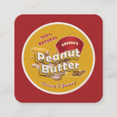 Pindakaas Merk Logo en QR Code Professional Vierkante Visitekaartje (Voorkant)