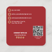 Pindakaas Merk Logo en QR Code Professional Vierkante Visitekaartje (Achterkant)