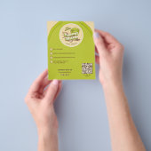 Pindakaas Schattige Logo en QR Code Geel Groen Flyer (Hand)