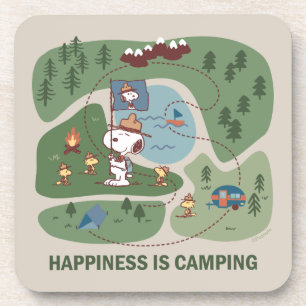 pinda's   Camp Kaart Snoopy & Woodstock Bier Onderzetter