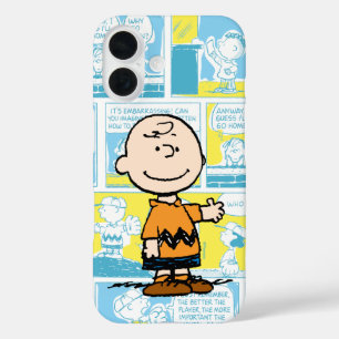 pinda's   Charlie Brown Comic Pattern iPhone 16 Hoesje