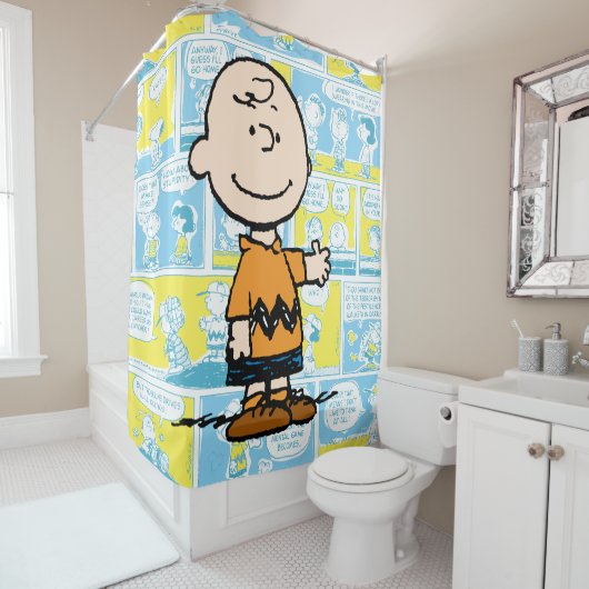 pinda's | Charlie Brown Comic Pattern Douchegordijn (In situ)