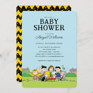 pinda's   Charlie Brown en Gang Baby shower Kaart