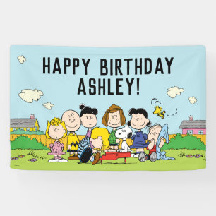 pinda's   Charlie Brown en Gang Birthday Banner