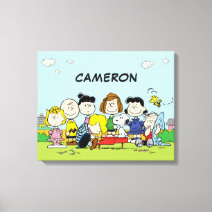 pinda's Charlie Brown en Gang Jouw namen toevo Canvas Afdruk