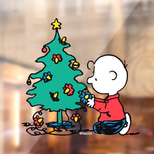 pinda's | Charlie Brown-kerstlampjes Raamsticker (Vel 2)