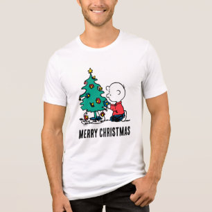 pinda's Charlie Brown-kerstlampjes Tri-Blend Shirt