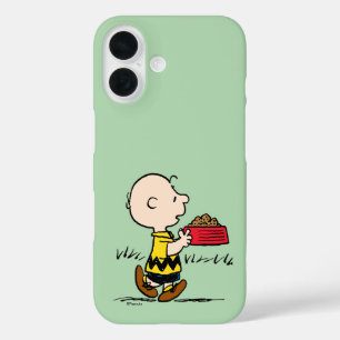 pinda's Charlie Brown met Snoopy's Dish iPhone 16 Hoesje