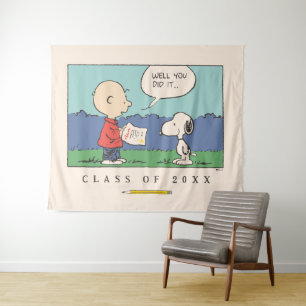 Pinda's Charlie Brown Snoopy Nou je hebt het gedaa Wandkleed
