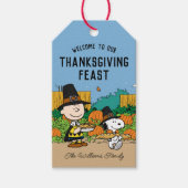 pinda's | Charlie Brown Thanksgiving Add Jouw naam Cadeaulabel (Voorkant)