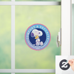 pinda's Comfort & Beveiligingsbadge blauw Raamsticker