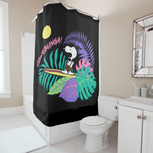 pinda's | Cowabunga Snoopy Douchegordijn (In situ)