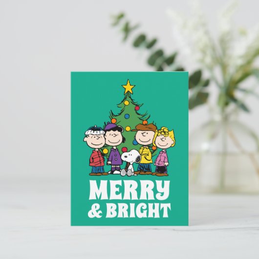 pinda's | De gang rond de kerstboom Briefkaart (Staand voorkant)