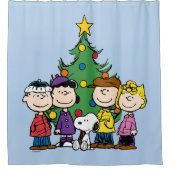 pinda's | De gang rond de kerstboom Douchegordijn (Voorkant)