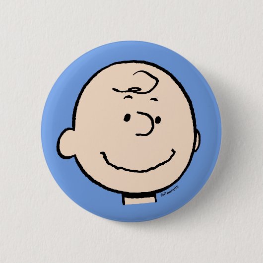 pinda's | Een Charlie Brown Smile Ronde Button 5,7 Cm (Voorkant)