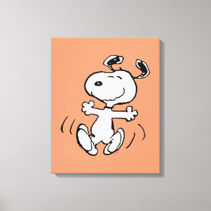 pinda's   Een Snoopy Happy Dance Canvas Afdruk