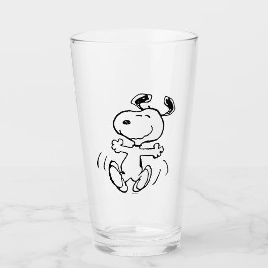 pinda's | Een Snoopy Happy Dance Glas (Voorkant)
