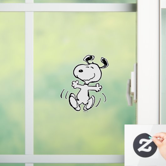 pinda's | Een Snoopy Happy Dance Raamsticker (Huis)