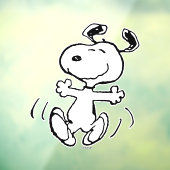 pinda's | Een Snoopy Happy Dance Raamsticker (Vel 3)