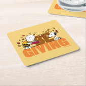 pinda's | Geef Vierkante Kartonnen Onderzetter (Schuin)