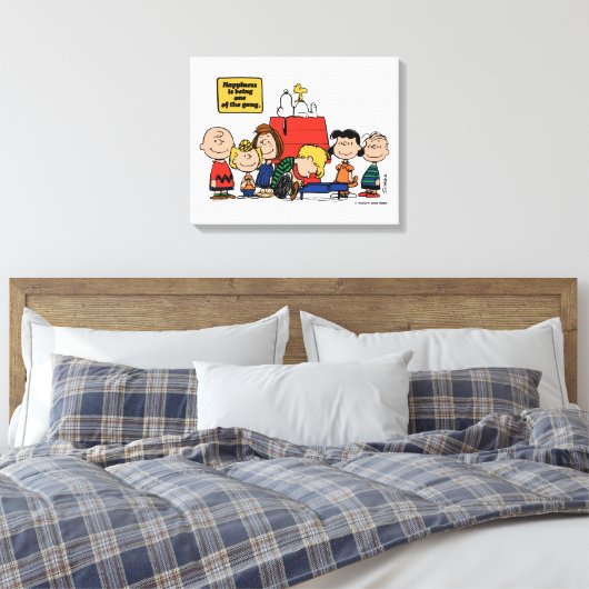 pinda's | Geluk is één van de bende zijn Canvas Afdruk (Insitu (Slaapkamer))