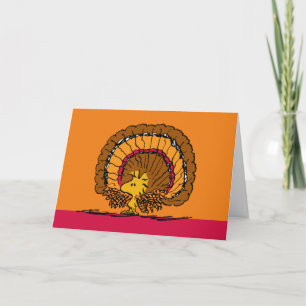 Pinda's   Gelukkig Thanksgiving Woodstock Kalkoen Feestdagen Kaart