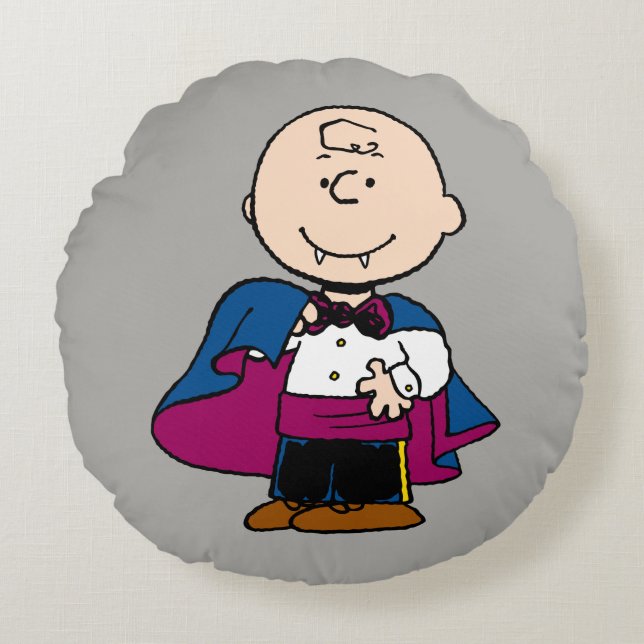 pinda's | graaf Charlie Brown Rond Kussen (Voorkant)