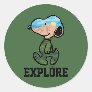 pinda's Grote buitensnoop Ronde Sticker