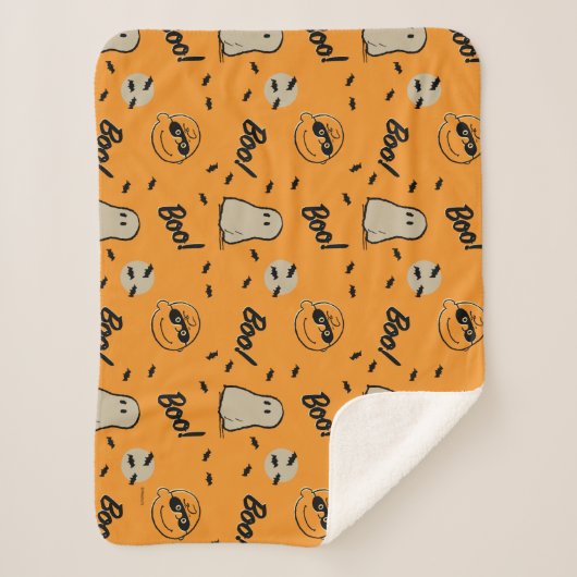 pinda's | Het Halloween-patroon van Spooky Crew Sherpa Deken (Voorkant)