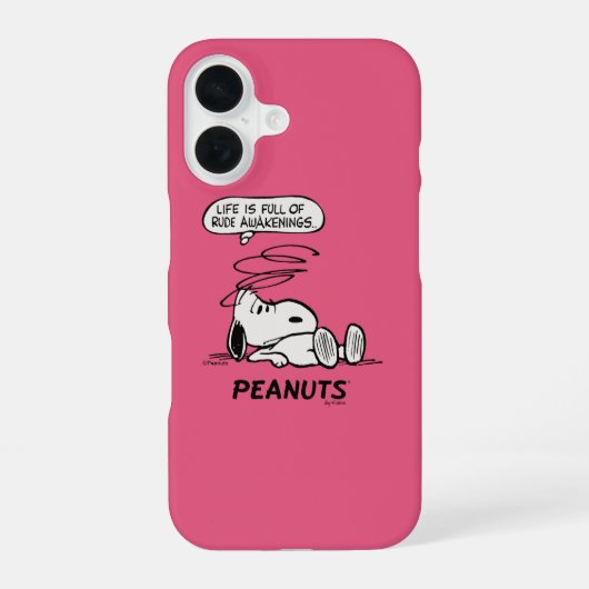 pinda's | Het leven zit vol met onbeleefde ontwake iPhone 16 Hoesje (Achterkant)