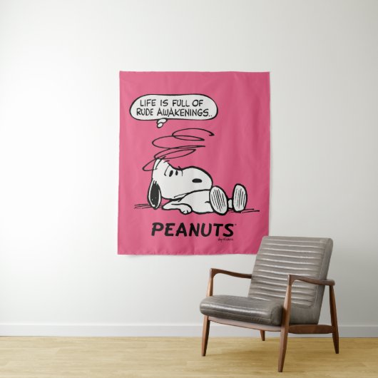 pinda's | Het leven zit vol met onbeleefde ontwake Wandkleed (In situ)