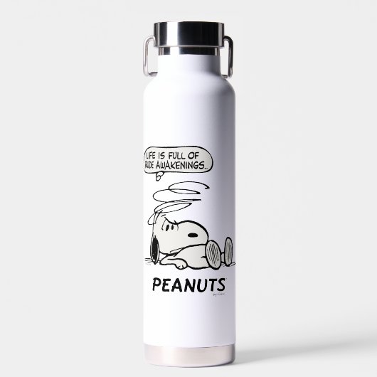 pinda's | Het leven zit vol met onbeleefde ontwake Waterfles (Voorkant)