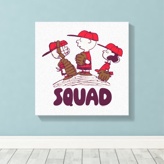 pinda's | honkbalteam canvas afdruk (Insitu (Houten vloer))