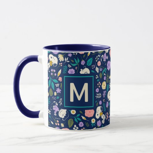 Pinda's in bloeipatroon | Uw monogram toevoegen Mok (Links)