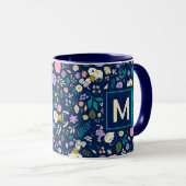 Pinda's in bloeipatroon | Uw monogram toevoegen Mok (Voorkant rechts)