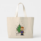 pinda's | KerstCaroling Grote Tote Bag (Achterkant)