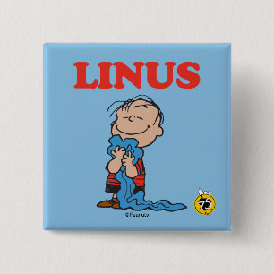 pinda's   Linus Blanket Smile Vierkante Button 5,1 Cm