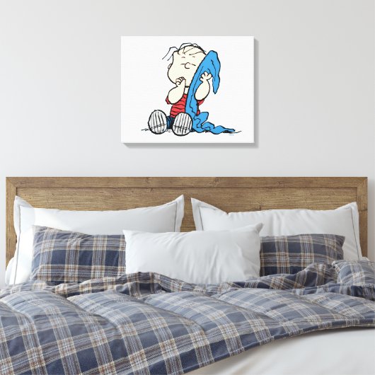 pinda's | Linus en Zijne Blanket Canvas Afdruk (Insitu (Slaapkamer))